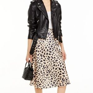 Aqua leopard midi skirt